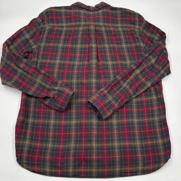 Carbon‎ 2 Cobalt Men's L Cotton Red Plaid Long Sleeve Button Down Flannel - Picture 6 of 6